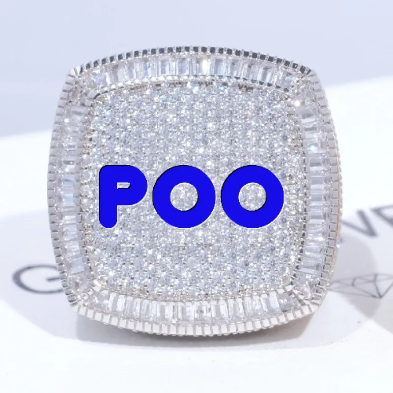 CUSTOM LETTER 3D ICED RING sold by The GUU Shop