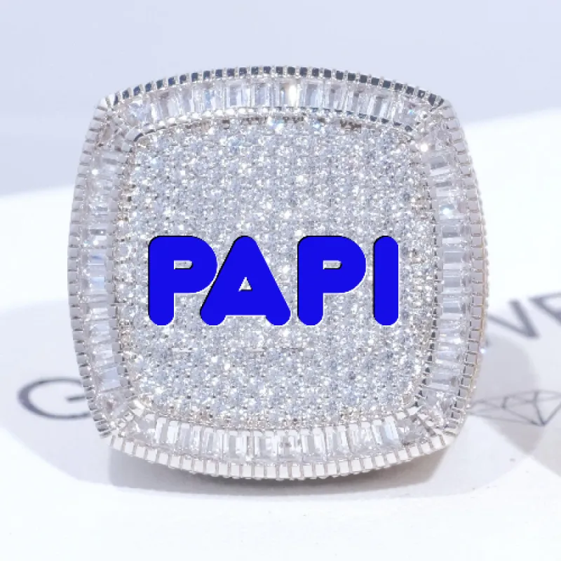 CUSTOM LETTER 3D ICED RING sold by The GUU Shop