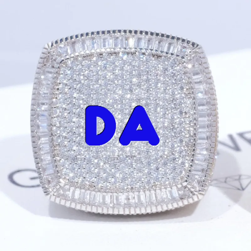 CUSTOM LETTER 3D ICED RING sold by The GUU Shop