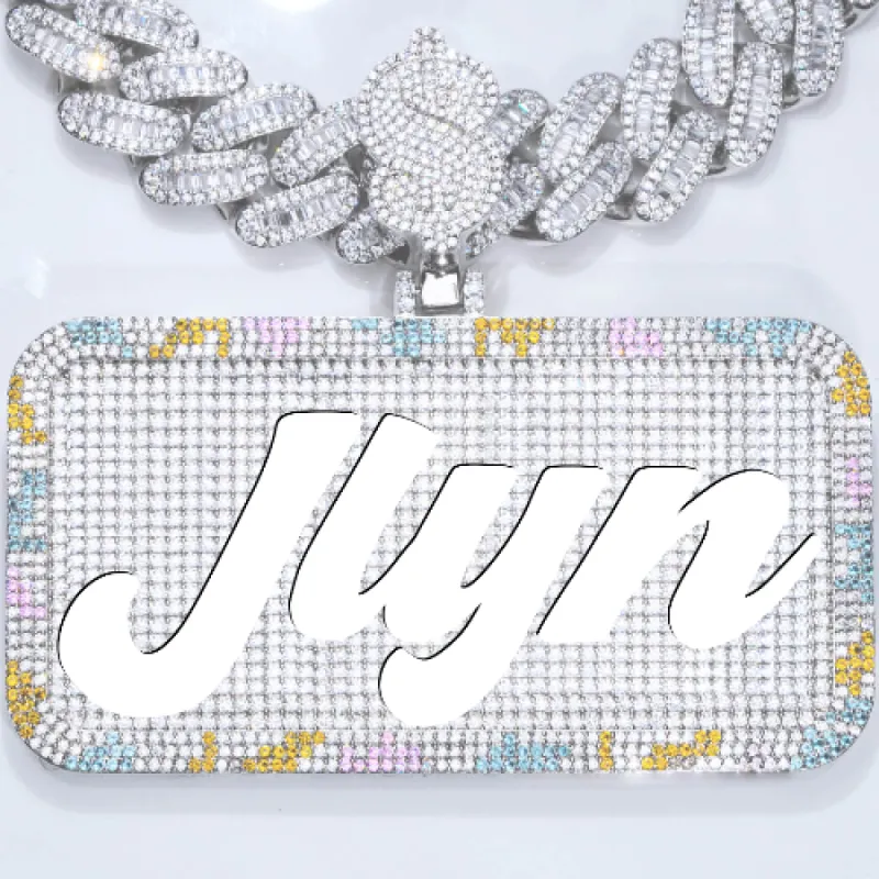 CUSTOM LETTER NECKLACE 3D COLORFUL SQUARE sold by The GUU Shop