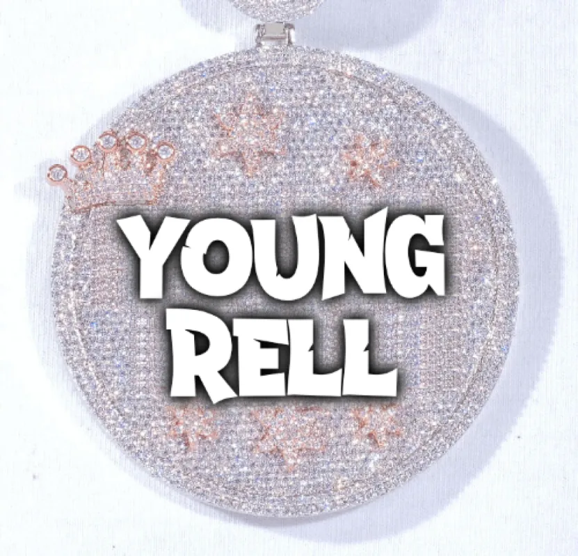 CUSTOM LETTER NECKLACE 3D BIG CROWN DISC sold by The GUU Shop