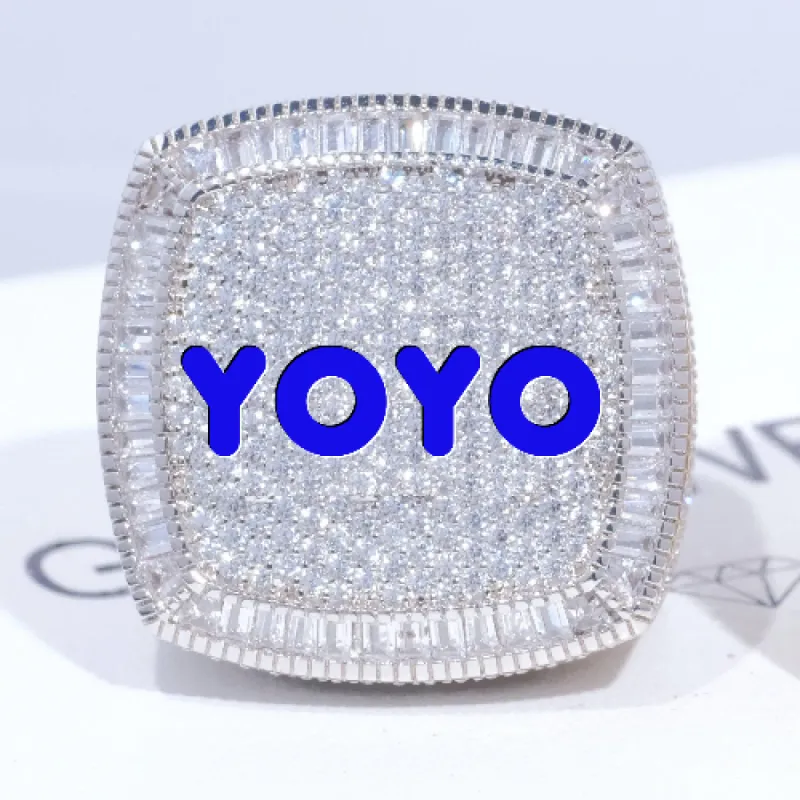 CUSTOM LETTER 3D ICED RING sold by The GUU Shop