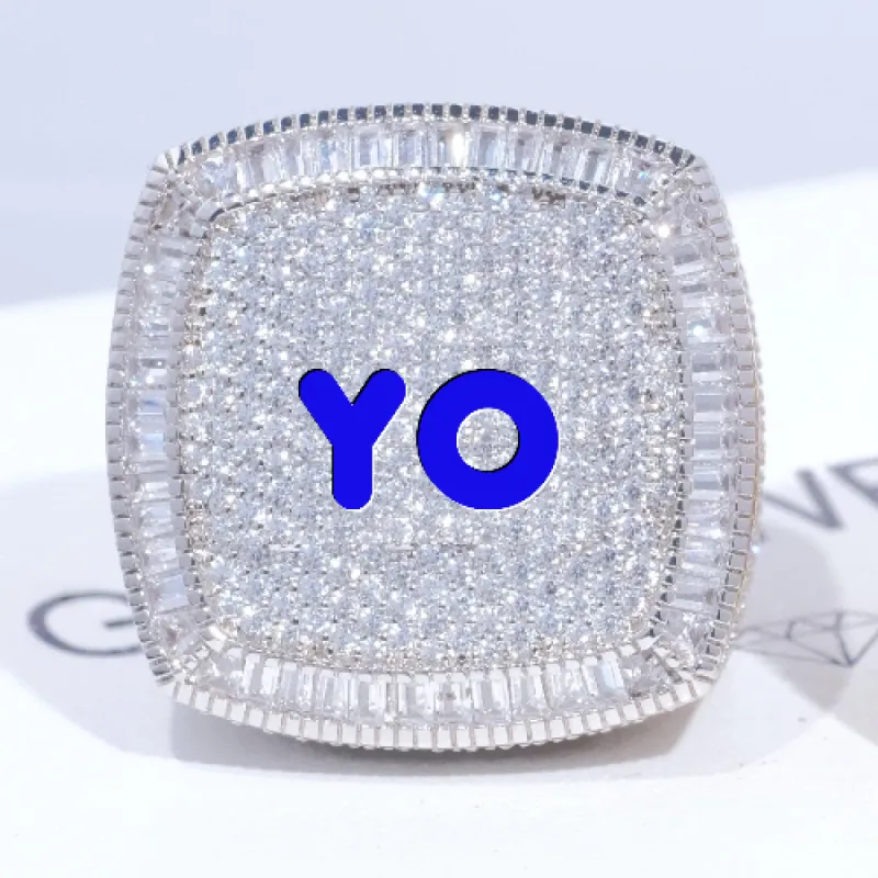 CUSTOM LETTER 3D ICED RING sold by The GUU Shop