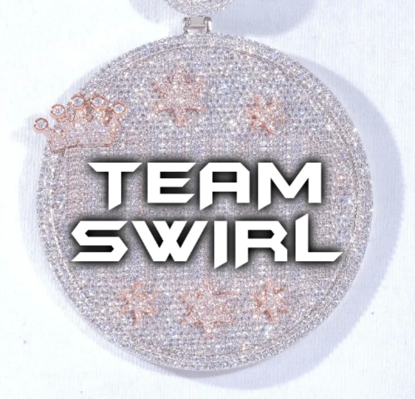 CUSTOM LETTER NECKLACE 3D BIG CROWN DISC sold by The GUU Shop