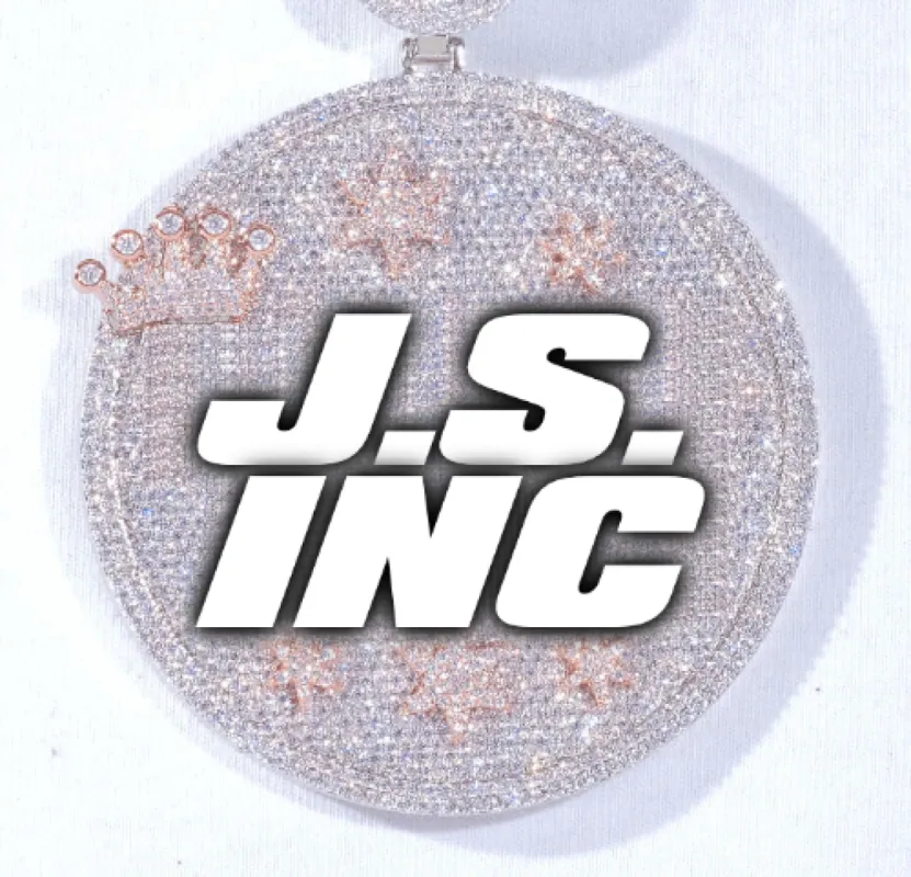 CUSTOM LETTER NECKLACE 3D BIG CROWN DISC sold by The GUU Shop