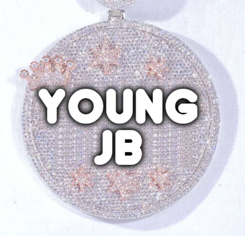 CUSTOM LETTER NECKLACE 3D BIG CROWN DISC sold by The GUU Shop