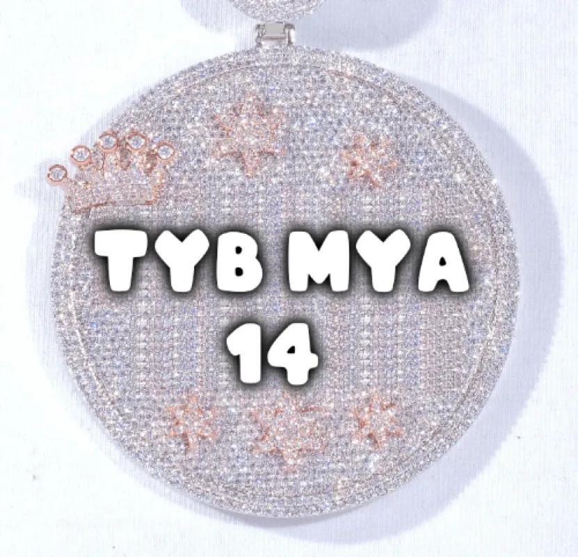 CUSTOM LETTER NECKLACE 3D BIG CROWN DISC made by The GUU Shop