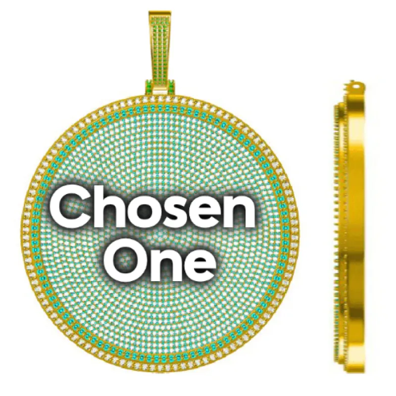 CUSTOM LETTER NECKLACE 3D BIG DISC sold by The GUU Shop