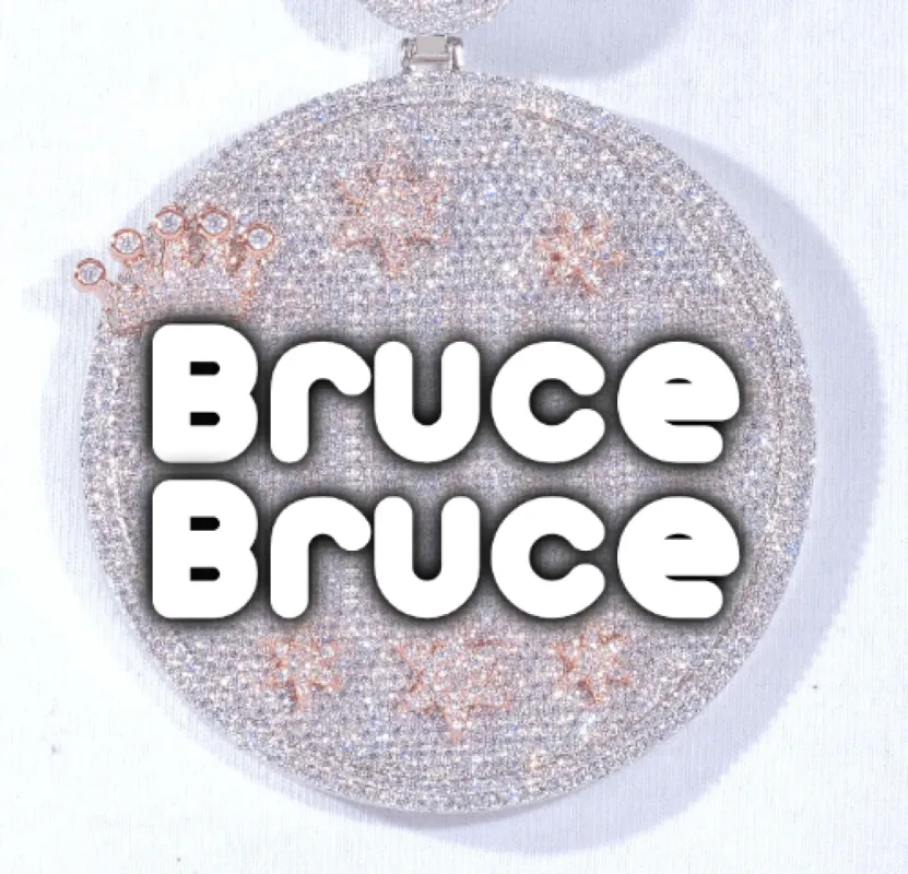 CUSTOM LETTER NECKLACE 3D BIG CROWN DISC made by The GUU Shop