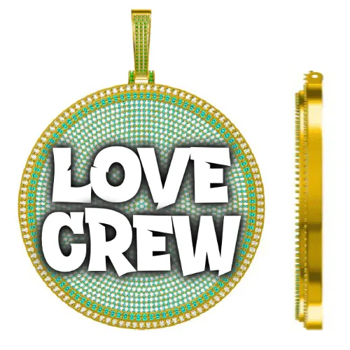 CUSTOM LETTER NECKLACE 3D BIG DISC sold by The GUU Shop