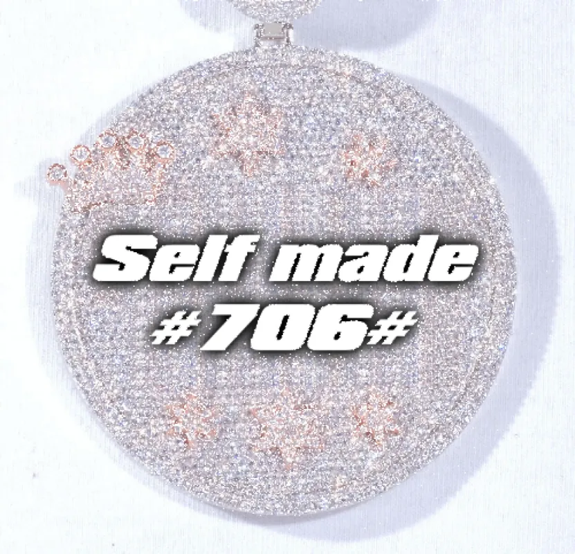 CUSTOM LETTER NECKLACE 3D BIG CROWN DISC sold by The GUU Shop