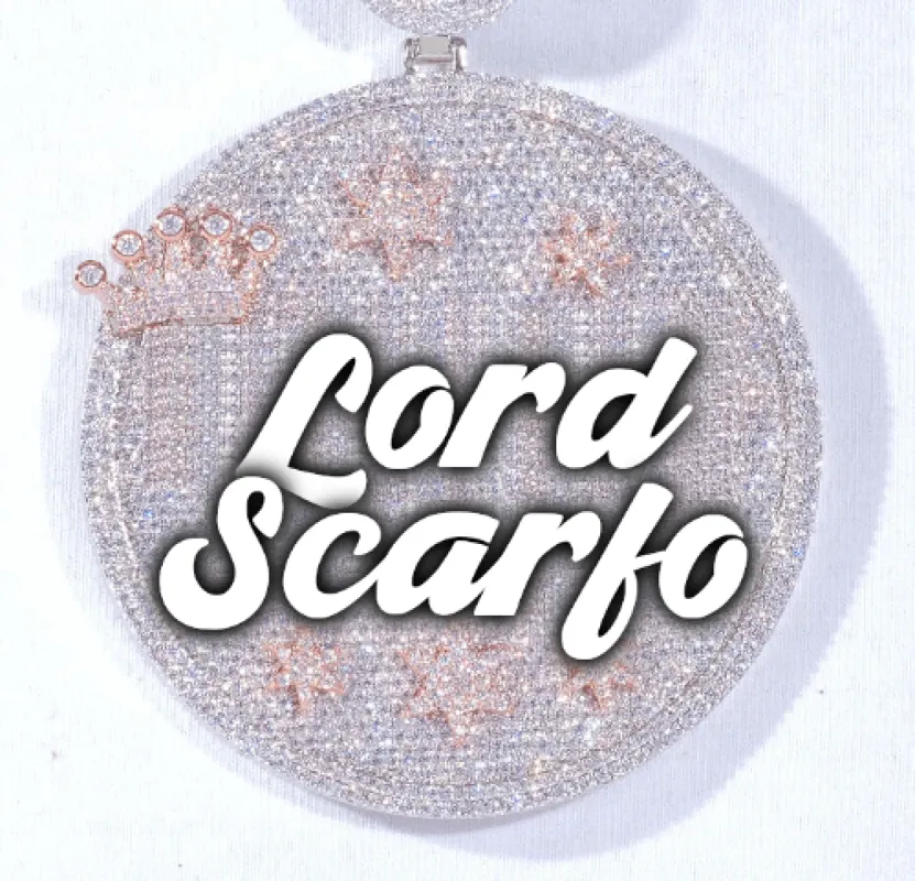 CUSTOM LETTER NECKLACE 3D BIG CROWN DISC sold by The GUU Shop