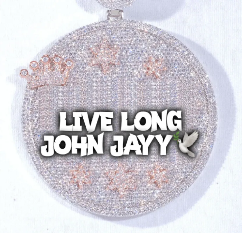 CUSTOM LETTER NECKLACE 3D BIG CROWN DISC sold by The GUU Shop