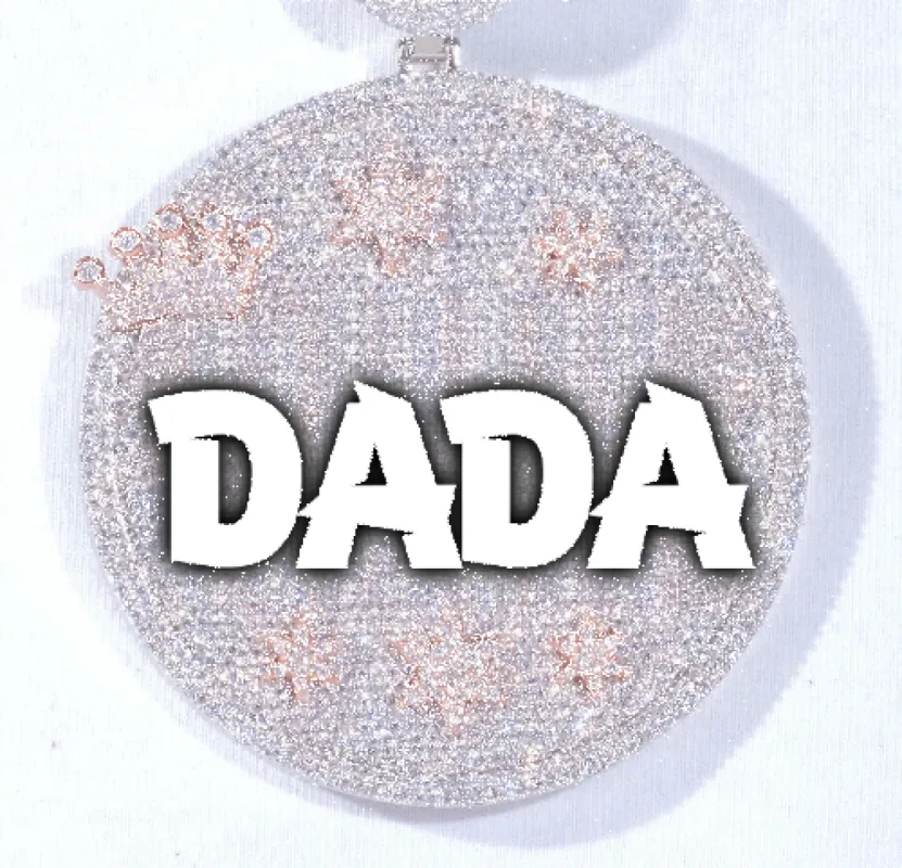 CUSTOM LETTER NECKLACE 3D BIG CROWN DISC made by The GUU Shop