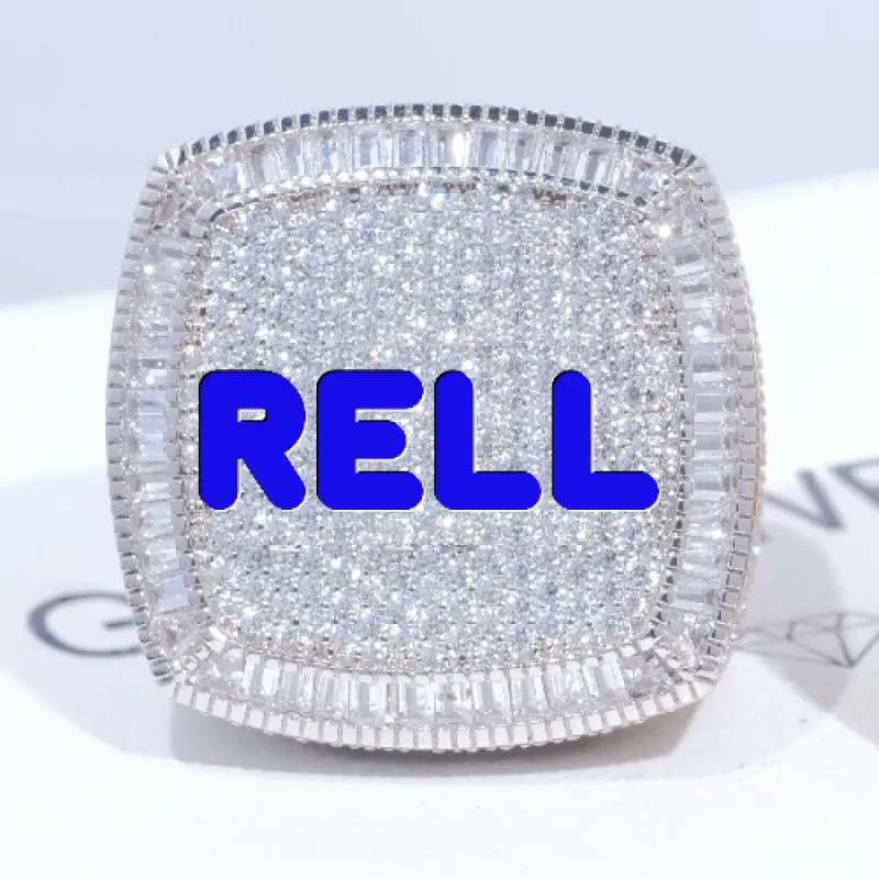 CUSTOM LETTER 3D ICED RING sold by The GUU Shop