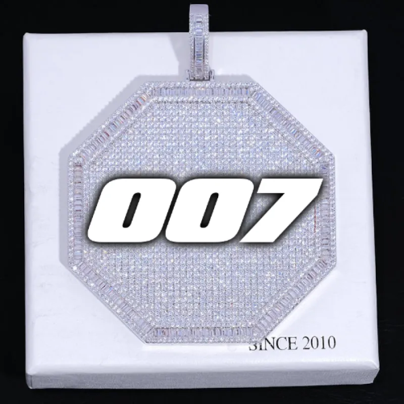 CUSTOM LETTER NECKLACE 3D BIG OCTAGON sold by The GUU Shop