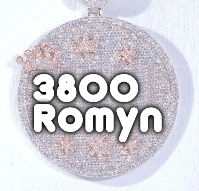 CUSTOM LETTER NECKLACE 3D BIG CROWN DISC sold by The GUU Shop