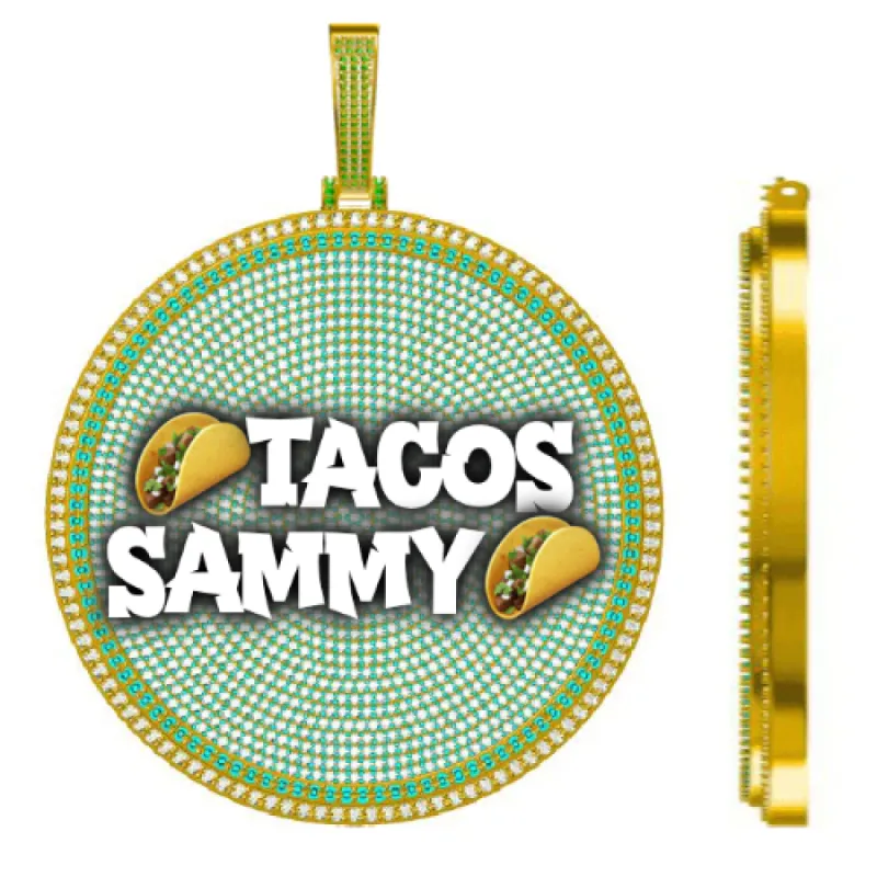 CUSTOM LETTER NECKLACE 3D BIG DISC sold by The GUU Shop