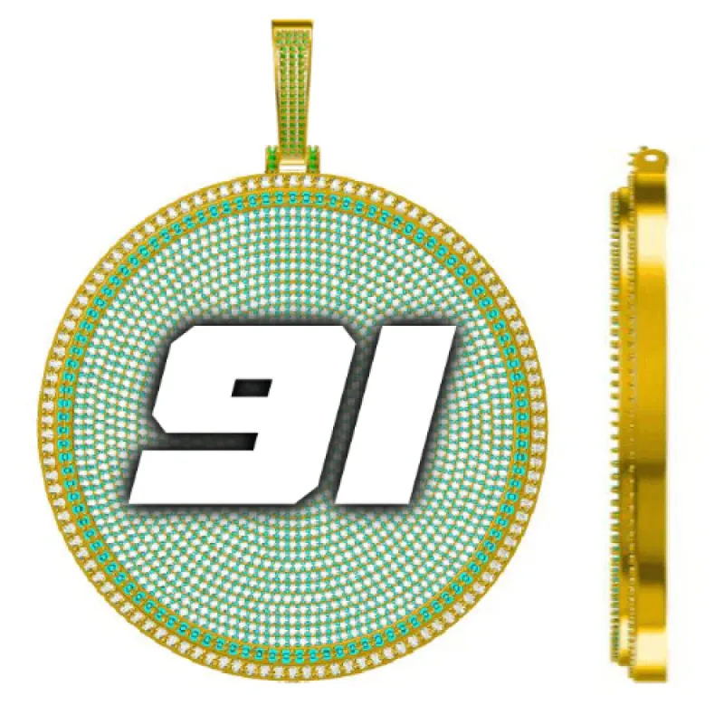 CUSTOM LETTER NECKLACE 3D BIG DISC sold by The GUU Shop