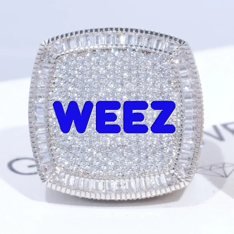 CUSTOM LETTER 3D ICED RING sold by The GUU Shop