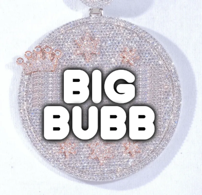 CUSTOM LETTER NECKLACE 3D BIG CROWN DISC sold by The GUU Shop