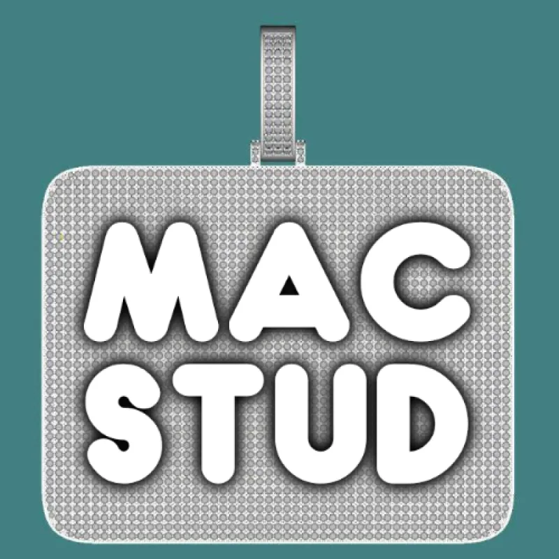 CUSTOM LETTER NECKLACE 3D BIG SQUARE sold by The GUU Shop