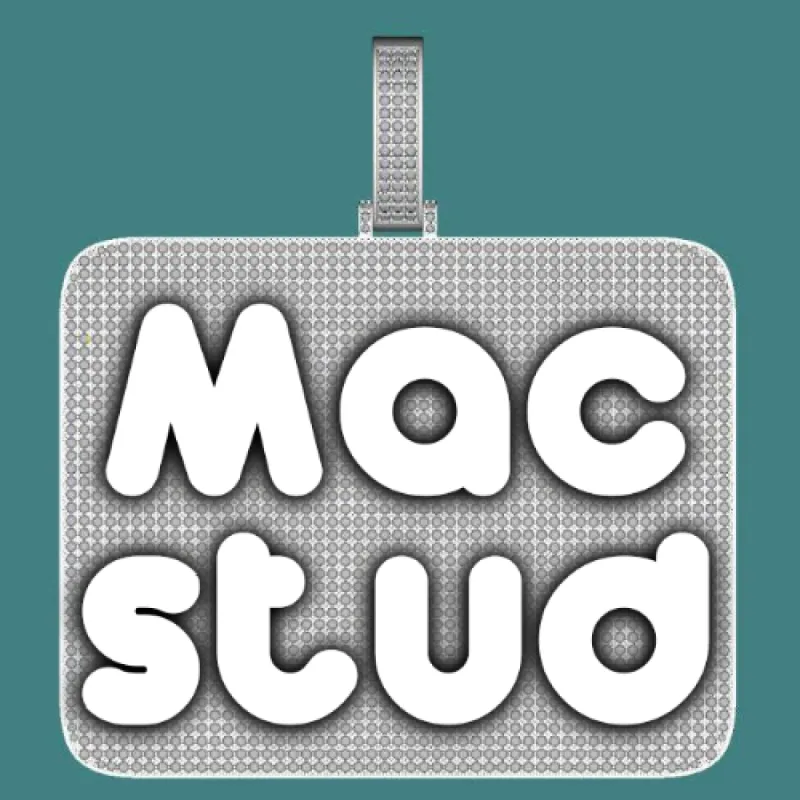 CUSTOM LETTER NECKLACE 3D BIG SQUARE sold by The GUU Shop