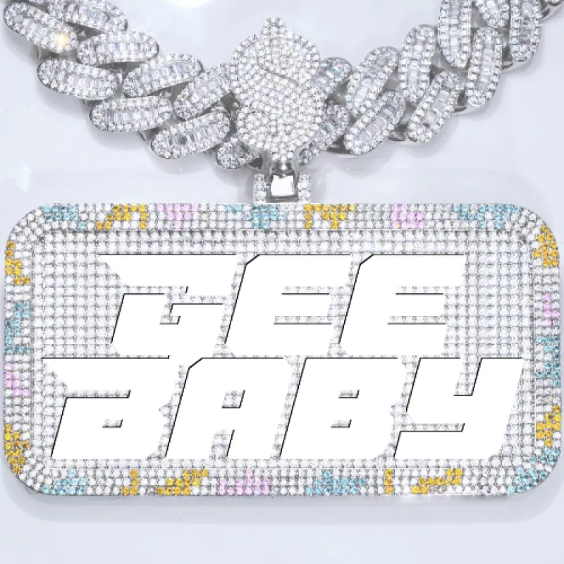 CUSTOM LETTER NECKLACE 3D COLORFUL SQUARE sold by The GUU Shop