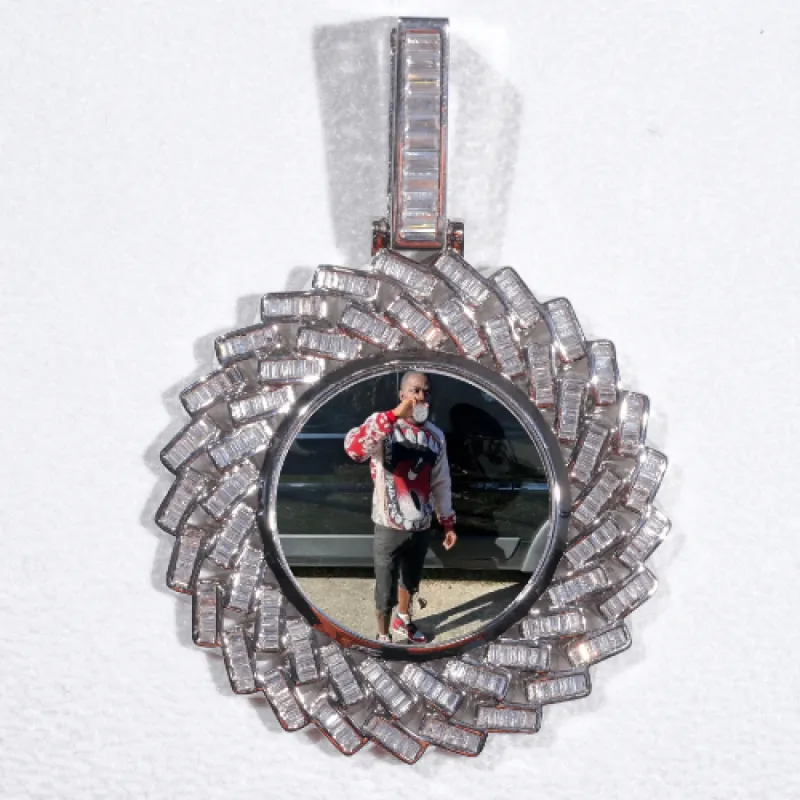 Large 3D Baguette Custom Picture Pendant sold by The GUU Shop