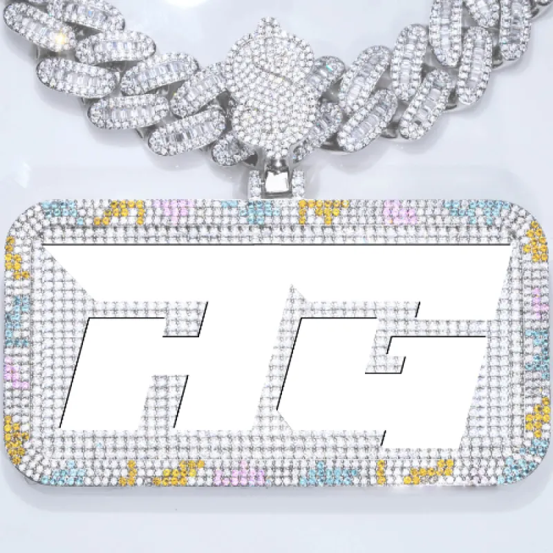 CUSTOM LETTER NECKLACE 3D COLORFUL SQUARE sold by The GUU Shop