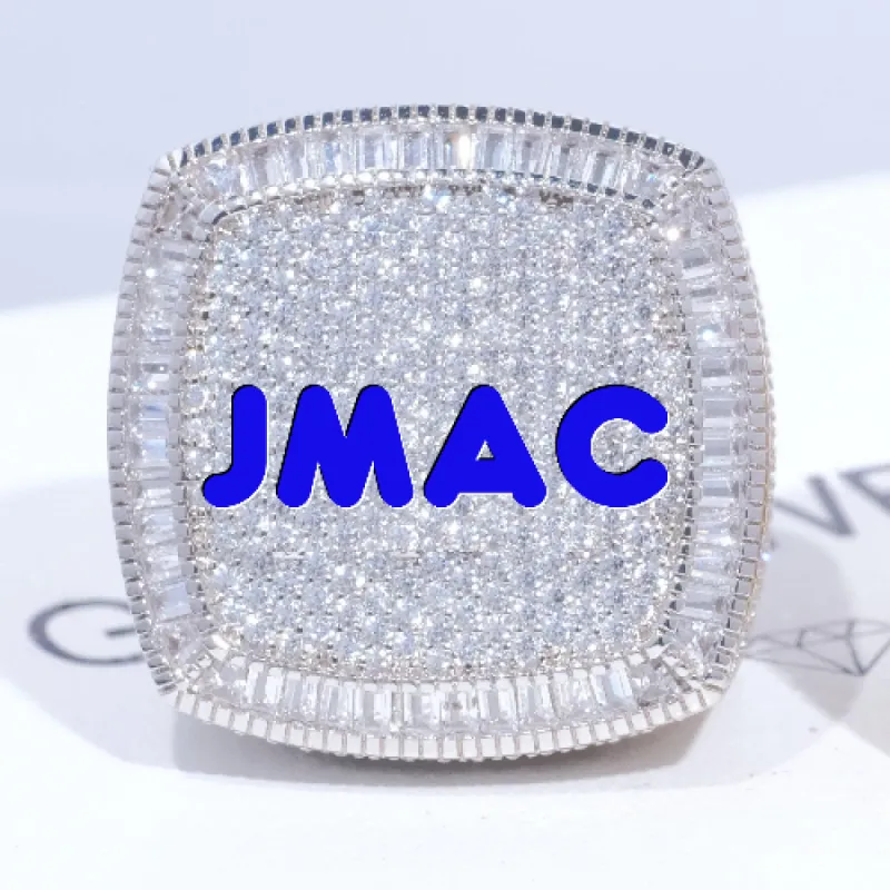 CUSTOM LETTER 3D ICED RING sold by The GUU Shop