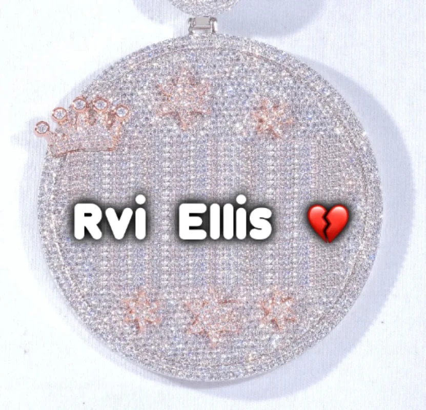 CUSTOM LETTER NECKLACE 3D BIG CROWN DISC sold by The GUU Shop