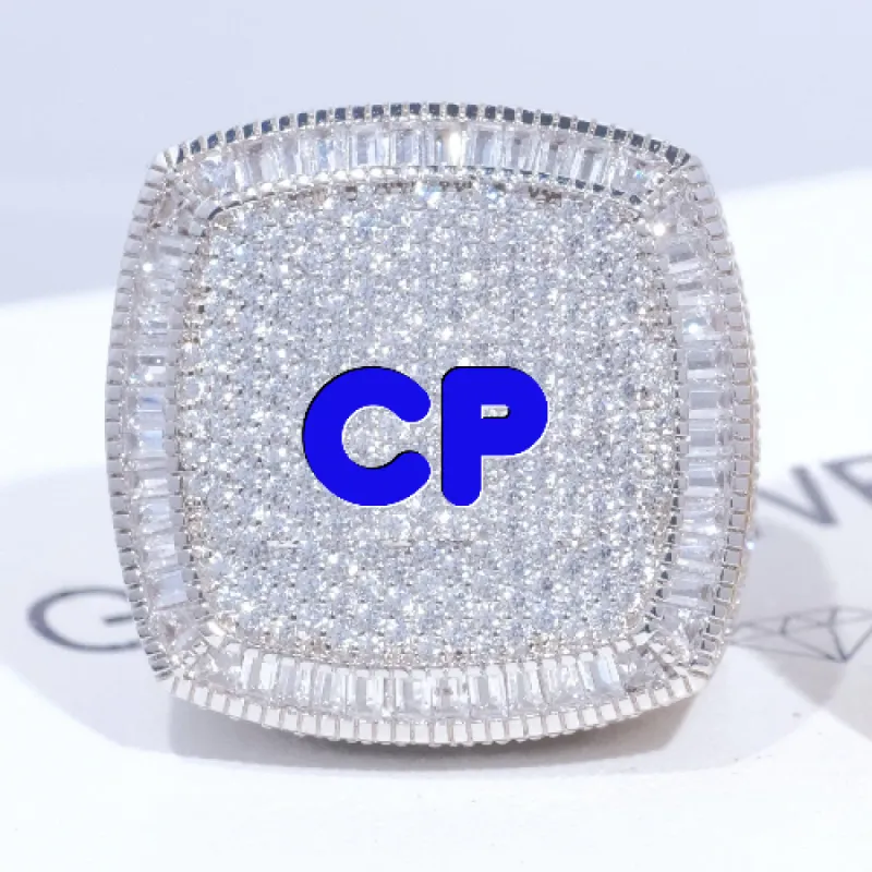 CUSTOM LETTER 3D ICED RING sold by The GUU Shop