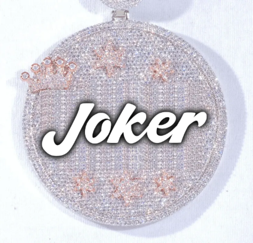 CUSTOM LETTER NECKLACE 3D BIG CROWN DISC sold by The GUU Shop