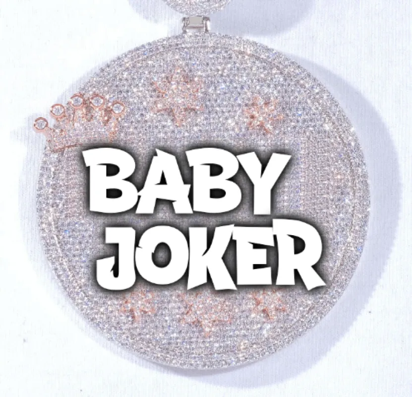 CUSTOM LETTER NECKLACE 3D BIG CROWN DISC sold by The GUU Shop