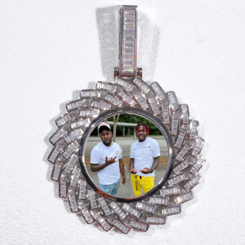 Large 3D Baguette Custom Picture Pendant sold by The GUU Shop