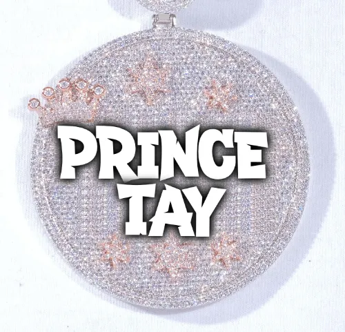 CUSTOM LETTER NECKLACE 3D BIG CROWN DISC sold by The GUU Shop