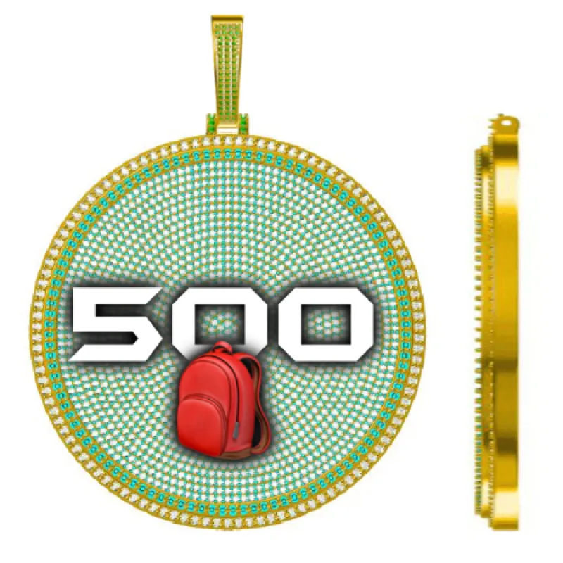 CUSTOM LETTER NECKLACE 3D BIG DISC sold by The GUU Shop