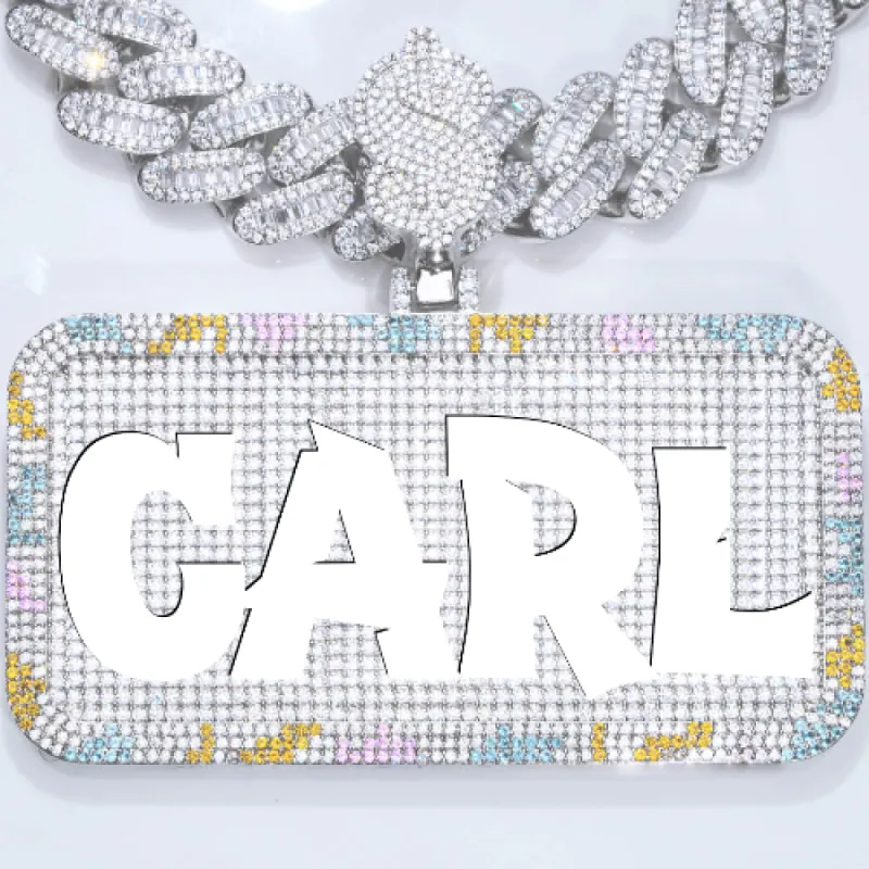 CUSTOM LETTER NECKLACE 3D COLORFUL SQUARE sold by The GUU Shop