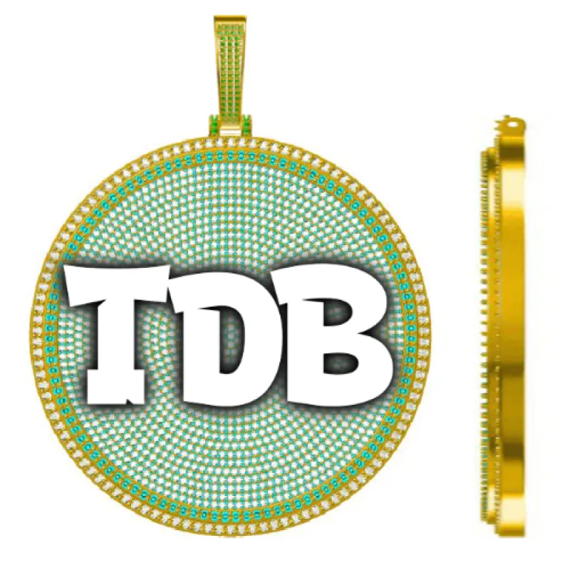 CUSTOM LETTER NECKLACE 3D BIG DISC sold by The GUU Shop