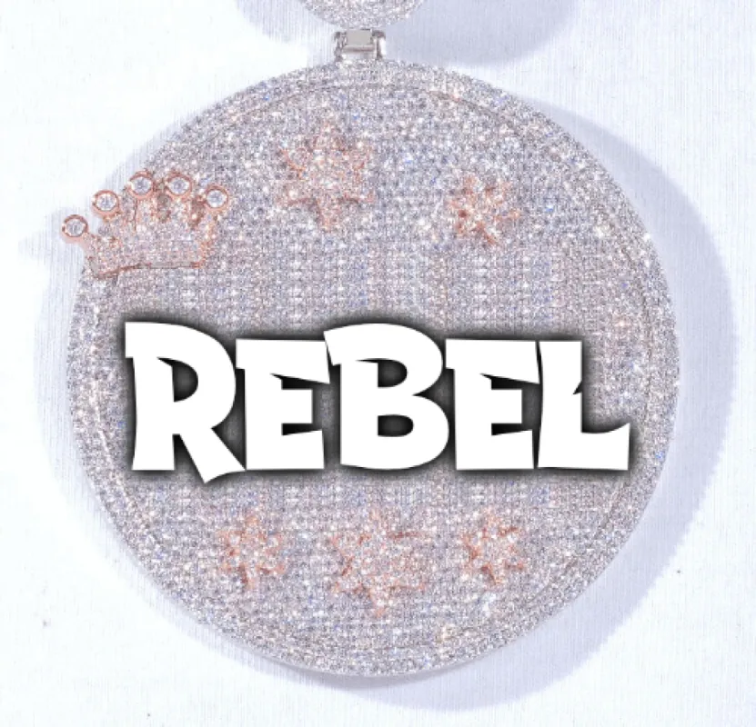 CUSTOM LETTER NECKLACE 3D BIG CROWN DISC made by The GUU Shop