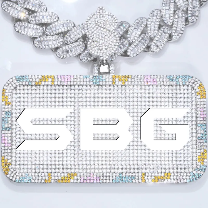 CUSTOM LETTER NECKLACE 3D COLORFUL SQUARE sold by The GUU Shop