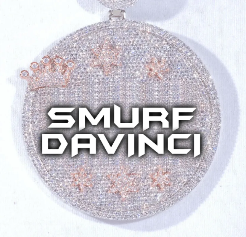 CUSTOM LETTER NECKLACE 3D BIG CROWN DISC sold by The GUU Shop