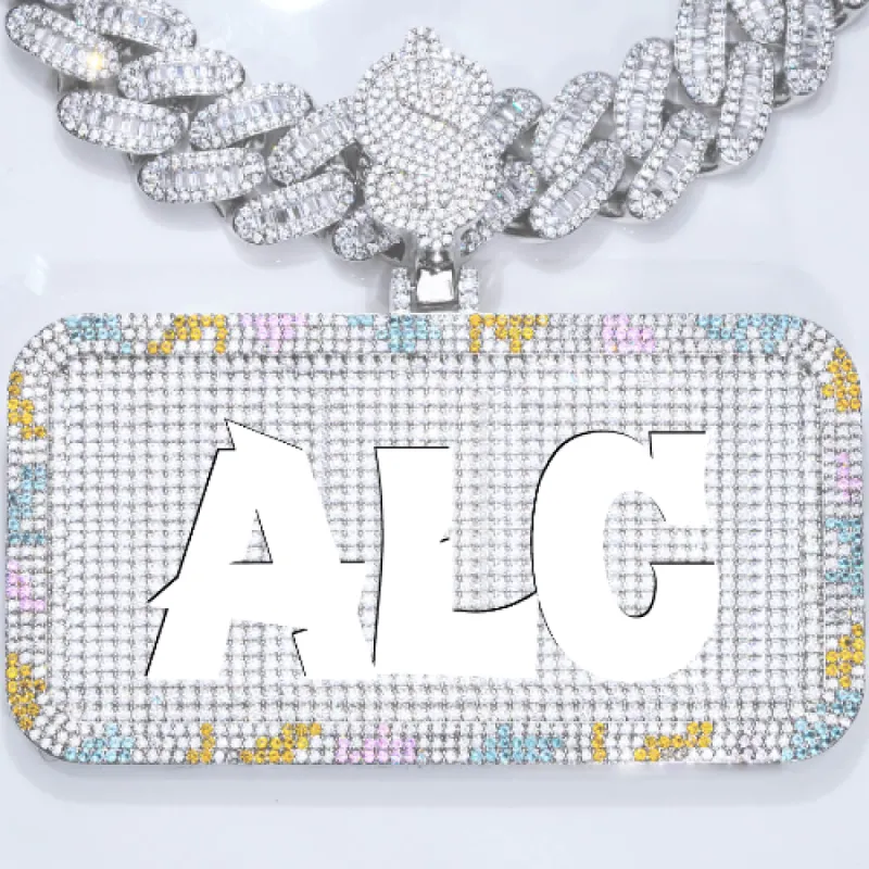 CUSTOM LETTER NECKLACE 3D COLORFUL SQUARE sold by The GUU Shop