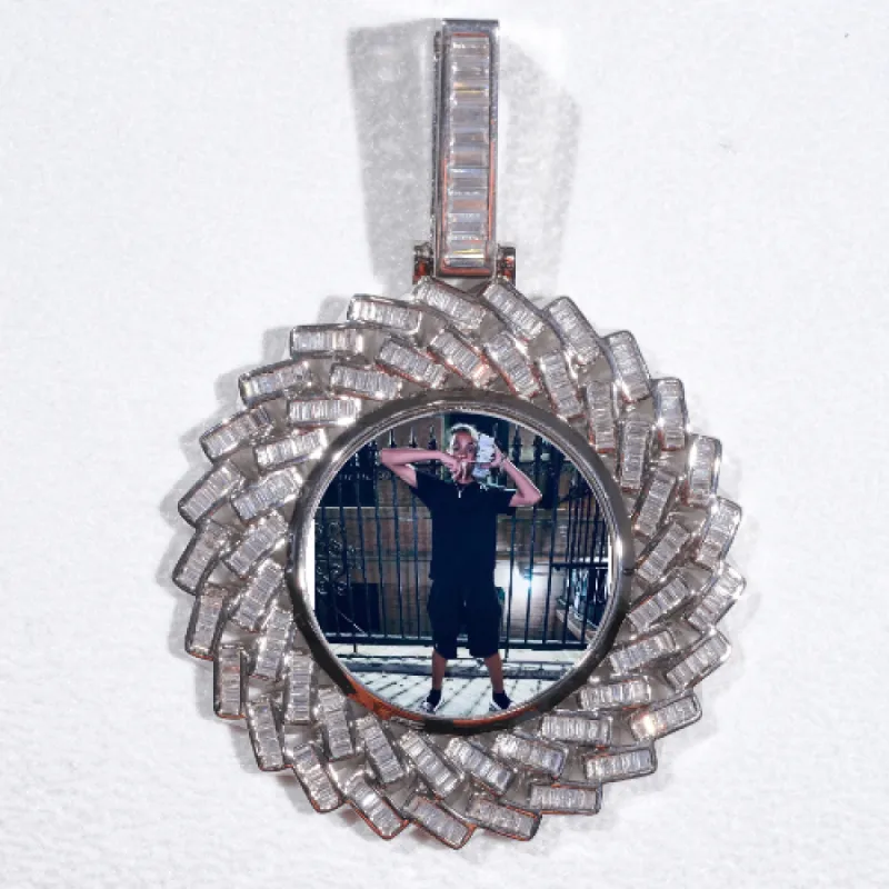 Large 3D Baguette Custom Picture Pendant sold by The GUU Shop