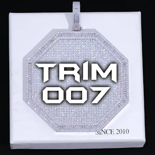 CUSTOM LETTER NECKLACE 3D BIG OCTAGON sold by The GUU Shop