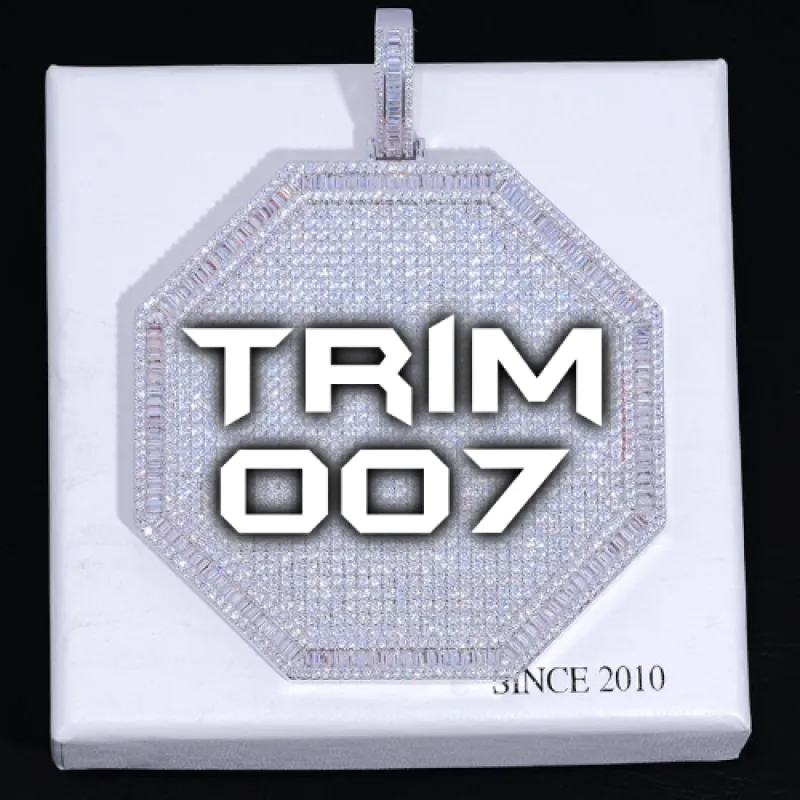 CUSTOM LETTER NECKLACE 3D BIG OCTAGON sold by The GUU Shop