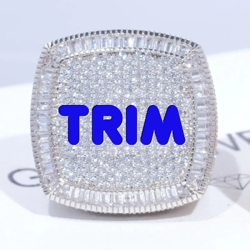 CUSTOM LETTER 3D ICED RING sold by The GUU Shop