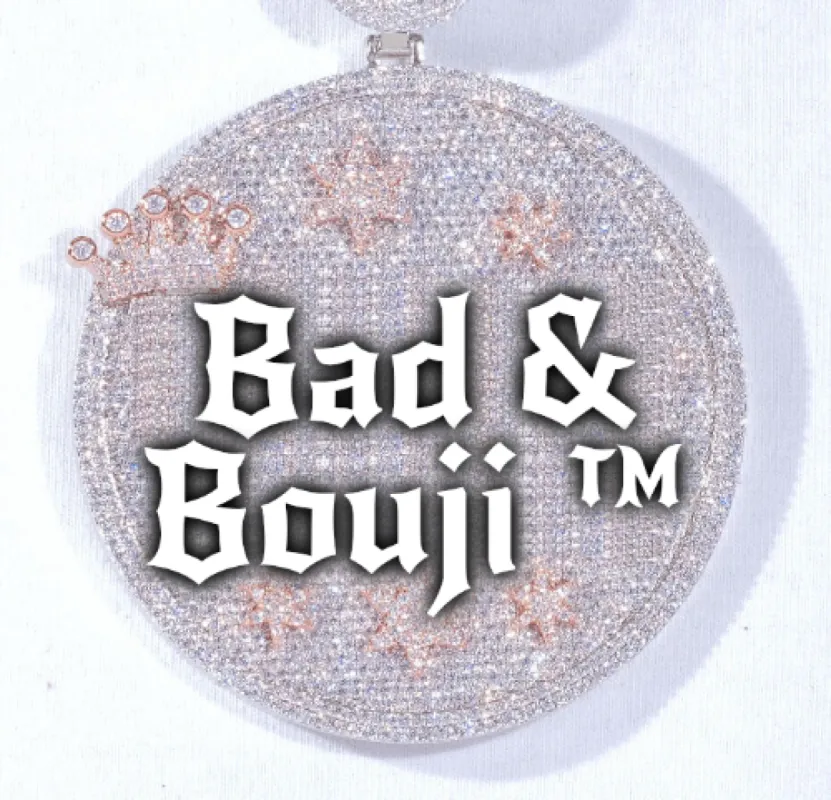 CUSTOM LETTER NECKLACE 3D BIG CROWN DISC sold by The GUU Shop