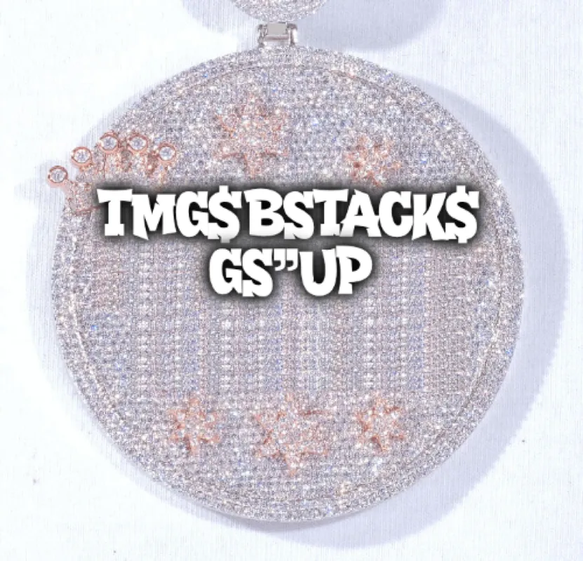 CUSTOM LETTER NECKLACE 3D BIG CROWN DISC sold by The GUU Shop